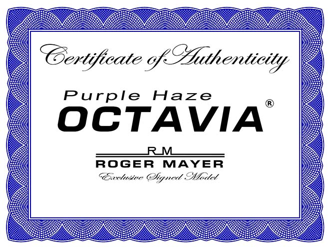 roger mayer purple haze octavia certificate authenticity